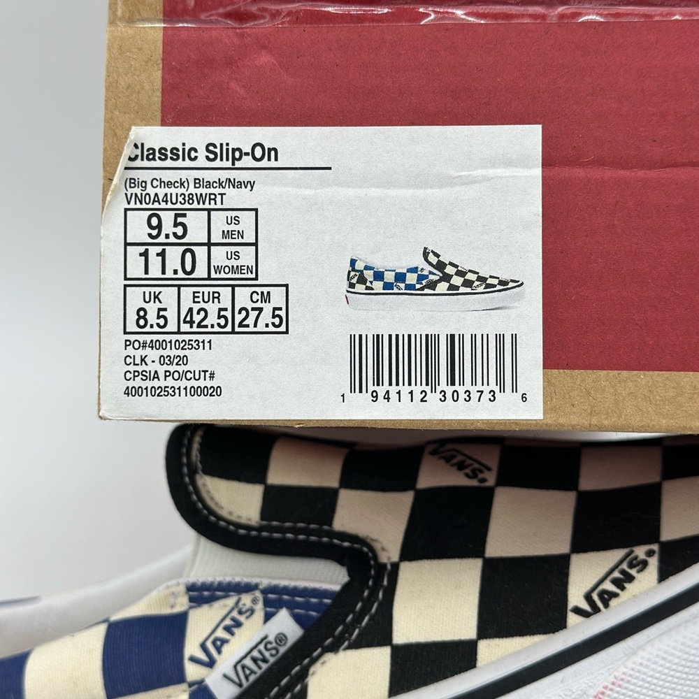 Vans Black and White Slip-On Checkerboard Sneakers - Picture 9 of 9